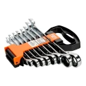 Bahco 8-Piece Ratchet Spanner Set, 8 To 19 mm, Alloy Steel, Chrome Finish 1RM/SH8