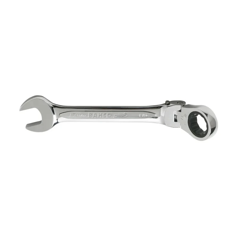 Bahco Ratchet Spanner 17 mm, 190 mm Overall Length Chrome Finish 41RM-17