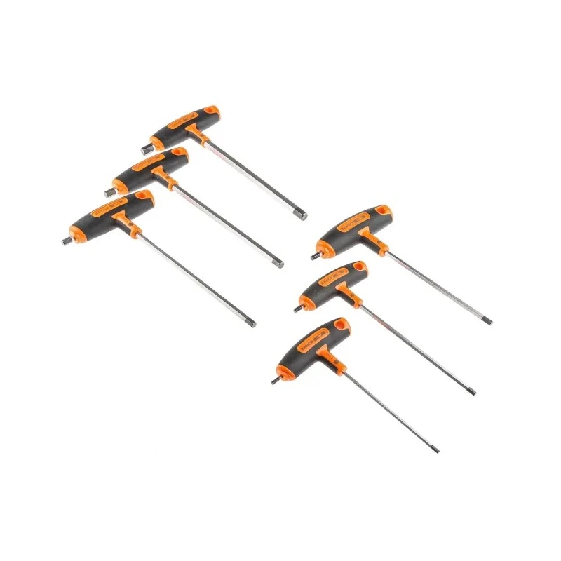 Bahco 6 Piece T Metric Hex Key Set Steel Chrome Finish Hex Sizes 3, 4, 5, 6, 8, 10 mm 903T-1