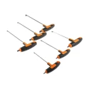 Bahco 6 Piece T Metric Hex Key Set Steel Chrome Finish Hex Sizes 3, 4, 5, 6, 8, 10 mm 903T-1