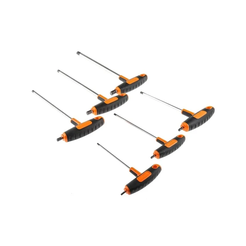 Bahco 6 Piece T Metric Hex Key Set Steel Chrome Finish Hex Sizes 3, 4, 5, 6, 8, 10 mm 903T-1