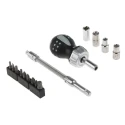 Bahco Hex Screwdriver Bit Set, Stainless Steel, 18 Pieces, with Ratcheting Handle and Multiple Bit Types 808050S-18