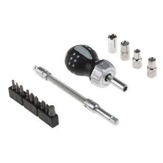 Bahco Hex Screwdriver Bit Set, Stainless Steel, 18 Pieces, with Ratcheting Handle and Multiple Bit Types 808050S-18