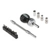 Bahco Hex Screwdriver Bit Set, Stainless Steel, 18 Pieces, with Ratcheting Handle and Multiple Bit Types 808050S-18
