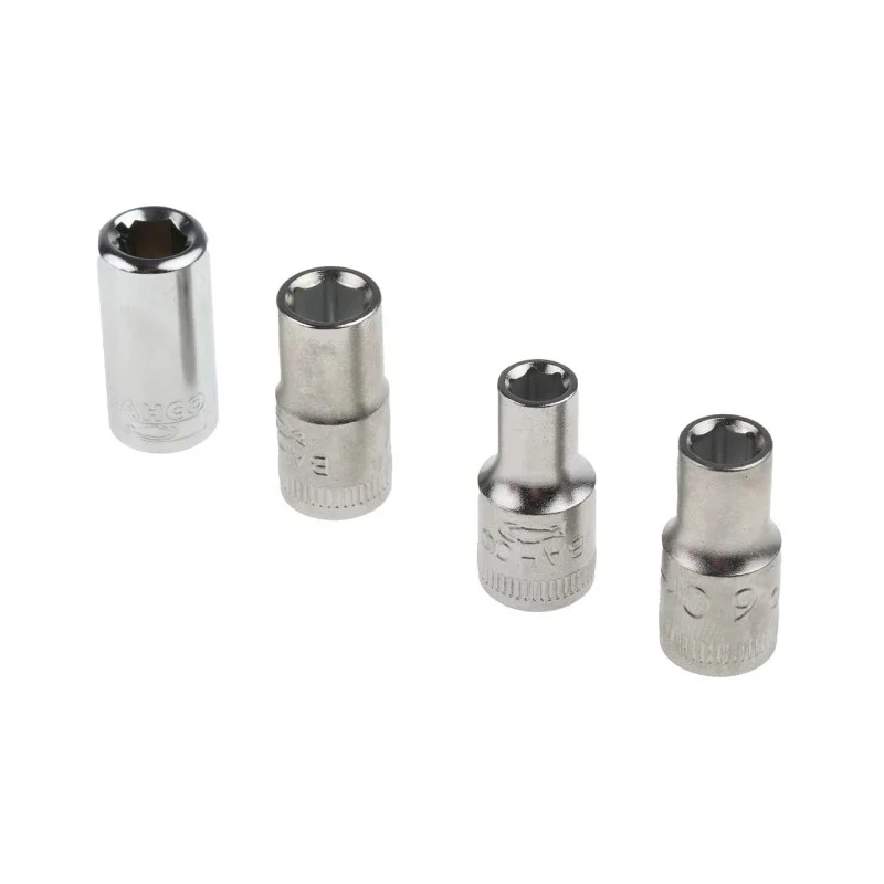Bahco Hex Screwdriver Bit Set, Stainless Steel, 18 Pieces, with Ratcheting Handle and Multiple Bit Types 808050S-18
