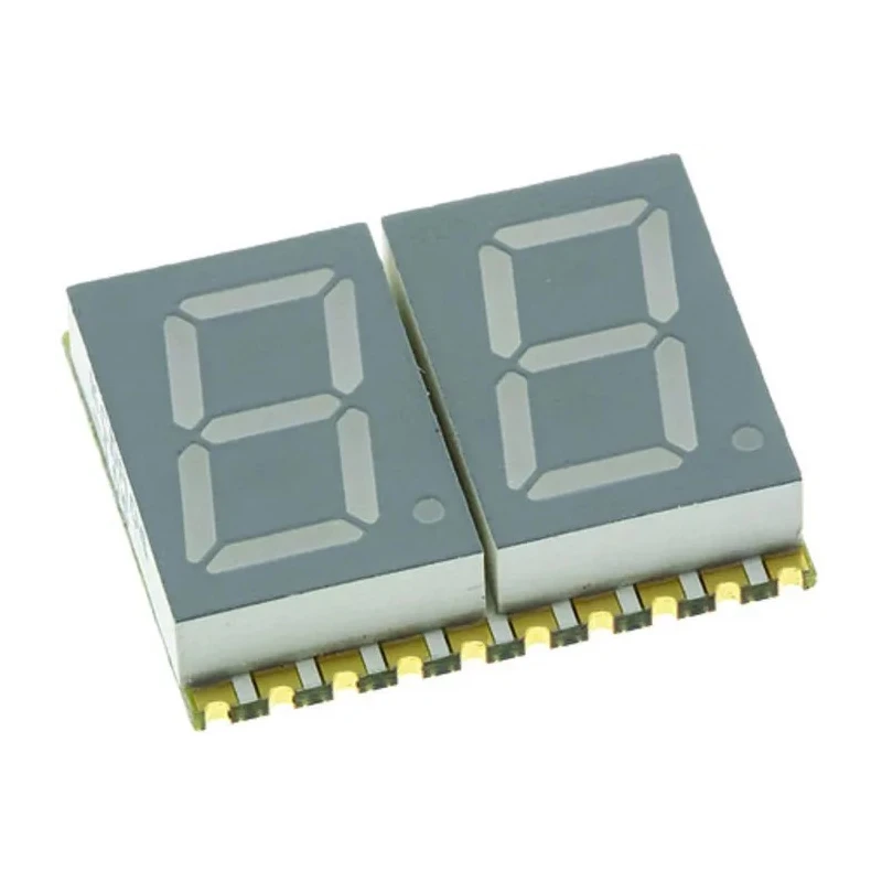 Kingbright 2 Digit 7 Segment LED Display Anode Green 11mcd Right Side 10.2 mm KCDA04-123