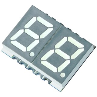 Kingbright 2-Digit 7 Segment LED Display Red 36mcd Anode Right Side 10mm KCDA39-105