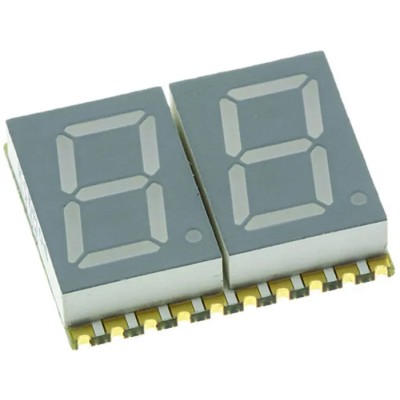 Kingbright 2-Digit 7 Segment Green Anode LED Display 10.2 mm Height Surface Mount KCDA04-123