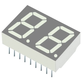 Kingbright 2 Character 7 Segment Red LED Display Anode Through Hole 14.2mm DA56-51SURKWA