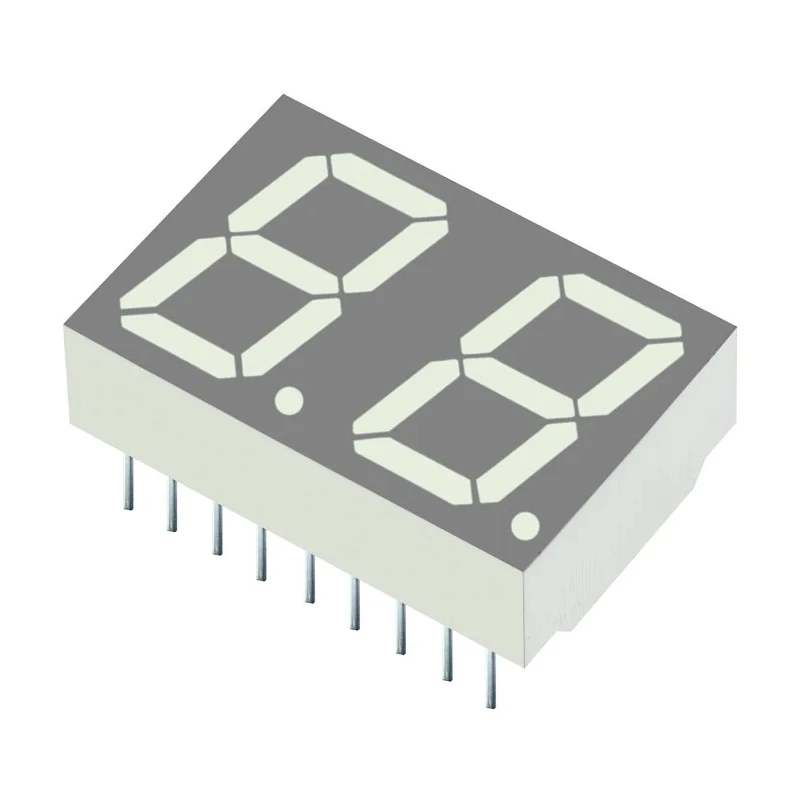 Kingbright 2 Character 7 Segment Red LED Display Anode Through Hole 14.2mm DA56-51SURKWA