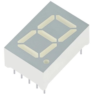Kingbright 1 Digit 7 Segment LED Display Anode Red 97mcd Right Side Decimal Orientation 14.2mm Character Height SA56-21SURKWA