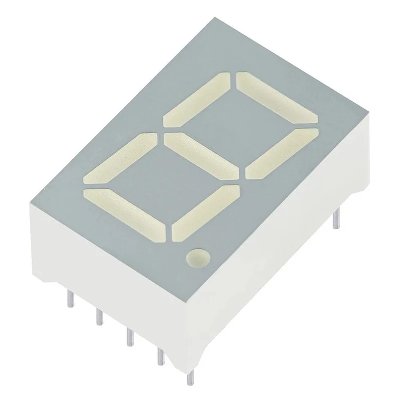 Kingbright 1 Digit 7 Segment LED Display Anode Red 97mcd Right Side Decimal Orientation 14.2mm Character Height SA56-21SURKWA