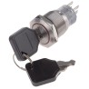 RS PRO Stainless Steel IP40 Key Switch, DPDT, 5A Contact Current, Momentary Operation, 2 Positions IP40 IP40