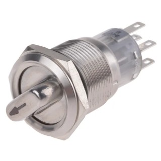 RS PRO Anti-Vandal Stainless Steel Illuminated Selector Switch (On-On) 2 Positions IP67 Mechanical Life 50000 Cycles 877-1987