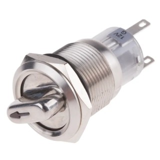 RS PRO Selector Switch On-On Illuminated 2 Positions 5 A 250 V AC IP67 Maintained 90° Angle of Throw 877-1977