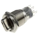 RS PRO Illuminated Rotary Selector Switch On-On 2 Positions IP67 12 V 5 A Stainless Steel 877-1983