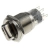 RS PRO Illuminated Rotary Selector Switch On-On 2 Positions IP67 12 V 5 A Stainless Steel 877-1983