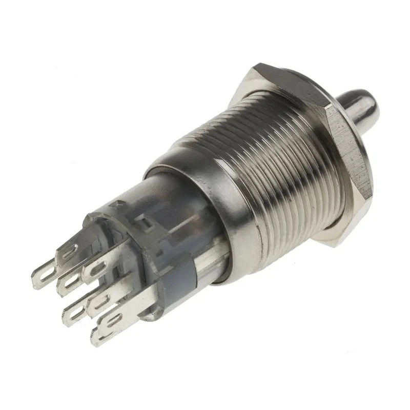 RS PRO Illuminated Rotary Selector Switch On-On 2 Positions IP67 12 V 5 A Stainless Steel 877-1983