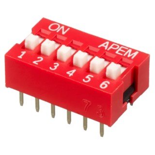 APEM Raised Rotary Coded DIP Switch Through Hole NDS-06-V
