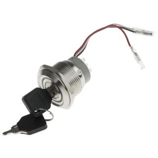 RS PRO IP40 Stainless Steel Latching DPDT Key Switch, 5A Current, 3 Positions, Round Bezel IP40, 30V DC, 250V AC IP40