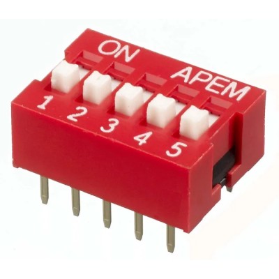 APEM Raised Rotary Coded DIP Switch Through Hole Mount NDS-05-V