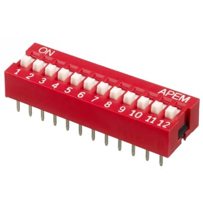 APEM Raised Rotary Coded DIP Switch Through Hole NDS-12-V