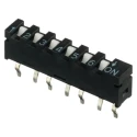 APEM Slide SIP Switch, Actuator Type Slide, Single In Line, Non-Switching Rating 100mA 50Vdc, Switching Rating 10mA SIP-06TV