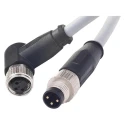 HARTING Sensor Actuator Cable Male 3 Way M8 Right Angle to Female 12 Way M8 Straight 1m 21348083388010