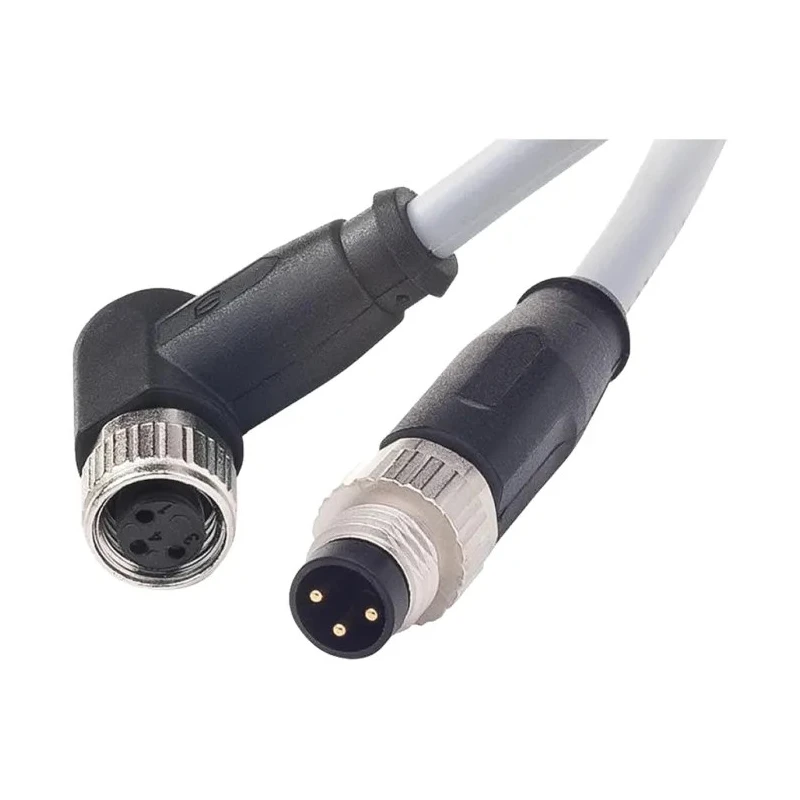 HARTING Sensor Actuator Cable Male 3 Way M8 Right Angle to Female 12 Way M8 Straight 1m 21348083388010