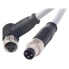 HARTING Sensor Actuator Cable Male 3 Way M8 Right Angle to Female 12 Way M8 Straight 1m 21348083388010