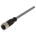 HARTING Sensor Actuator Cable Female 4 way M12 to Female 3 way Unterminated, 250V, Polyamide Jacket, 1 m 21348500484010