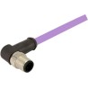 HARTING Sensor Actuator Cable Female 4 Way Right Angle to Male 4 Way M12 250V IP67 Polyurethane Jacket 1 m 21349091487010