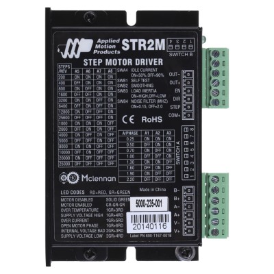 Applied Motion Systems Stepper Motor Controller Amplifier, 48V dc Supply, 300 mA to 2.2A Output Current STR-2M