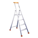 TUBESCA Anodised Aluminium 4 Steps Step Ladder 0.88m Platform Height 1.54m Open Length 02370004