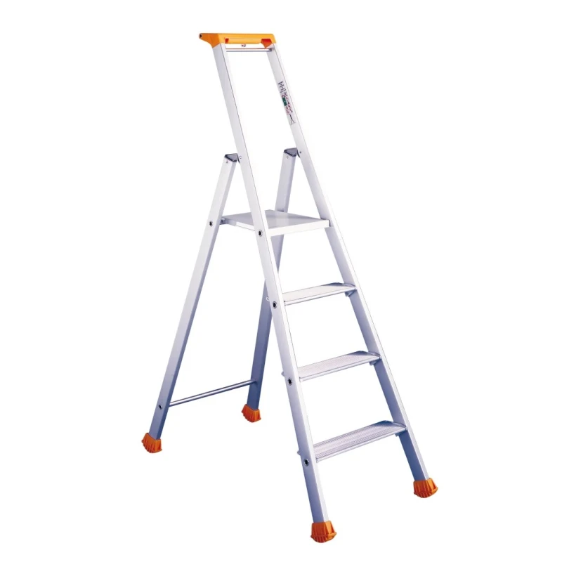 TUBESCA Anodised Aluminium 4 Steps Step Ladder 0.88m Platform Height 1.54m Open Length 02370004