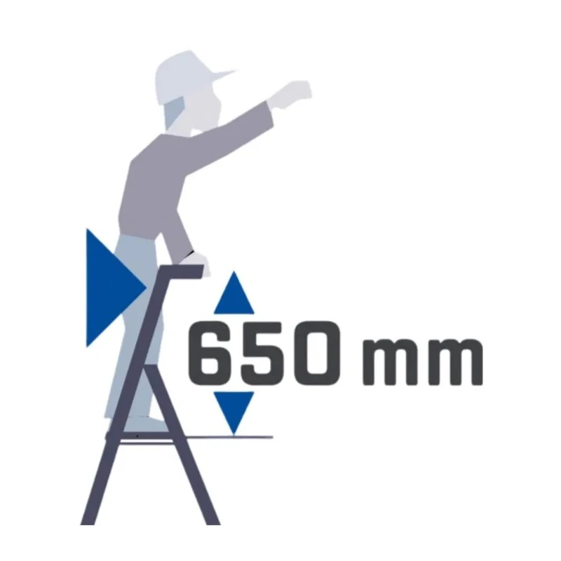 TUBESCA Anodised Aluminium 4 Steps Step Ladder 0.88m Platform Height 1.54m Open Length 02370004