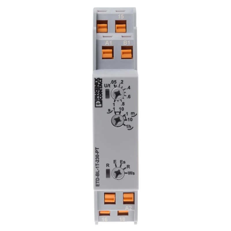 Phoenix Contact ETD-BL-1T-230-PT Series Multifunction DIN Rail Timer Relay, 2-Contact, 24 V DC/AC, 0.05 s to 1 h 2905814