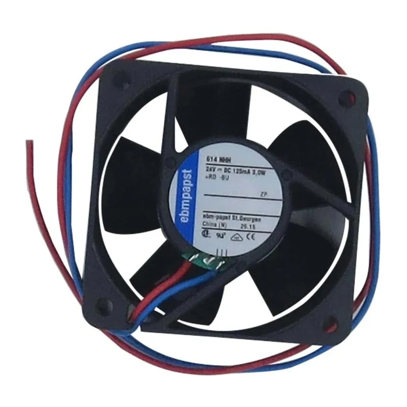 ebm-papst 600 N Series Axial Fan 24V DC 2.9W 0.12A Max 56 m³/h IP20 60mm x 25.4mm x 25.4mm 