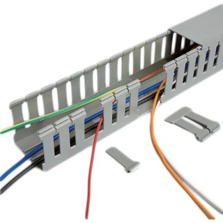 Betaduct PVC Metric Grey Open Slot Cable Trunking 40mm Width x 40mm Depth x 1m Length W40mm