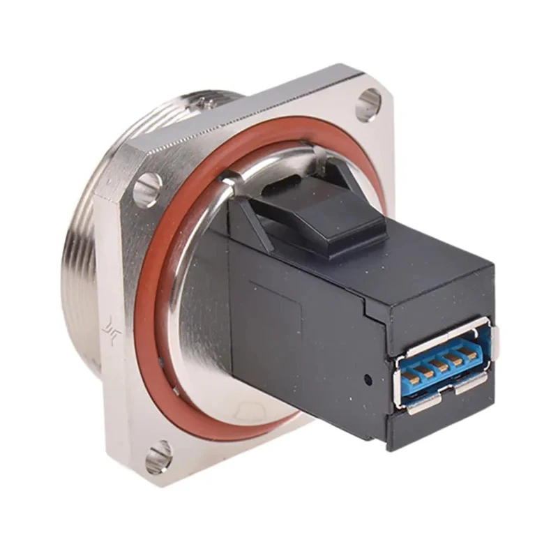 Telegartner Straight Panel Female 1 Port USB Type A to A IP68 USB Connector USB 3.0 J60020A0004