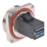 Telegartner Straight Panel Female 1 Port USB Type A to A IP68 USB Connector USB 3.0 J60020A0004
