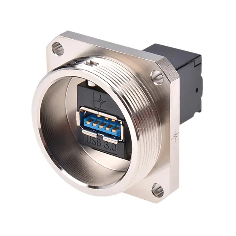 Telegartner Straight Panel Female 1 Port USB Type A to A IP68 USB Connector USB 3.0 J60020A0004