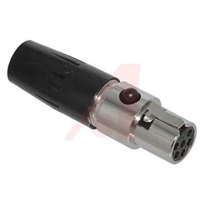Switchcraft Cable XLR Connector, Straight, 125V AC Female, 6 Way, Silver Plating TA6FLX