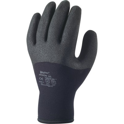 Skytec Black Nylon Work Gloves Size 10/XL with Polyvinyl Chloride PVC Coating Thermal Resistance SKY08