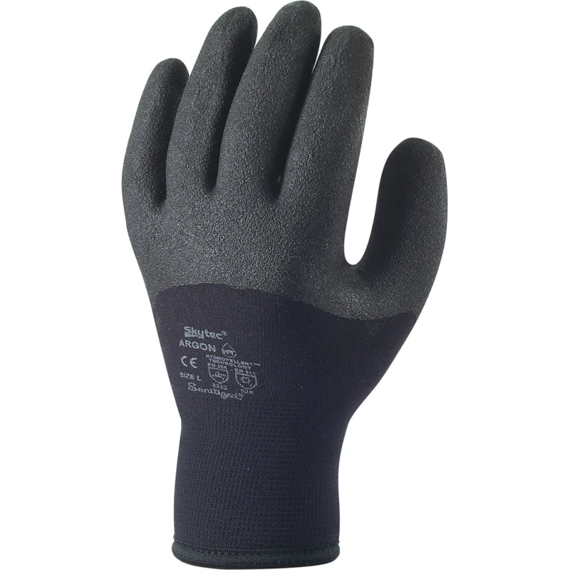 Skytec Black Nylon Work Gloves Size 10/XL with Polyvinyl Chloride PVC Coating Thermal Resistance SKY08
