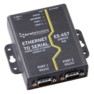 Brainboxes Device Server Serial Device Server 2 Ports 1 Mbps Baud Rate 5 to 30 V dc ES-457