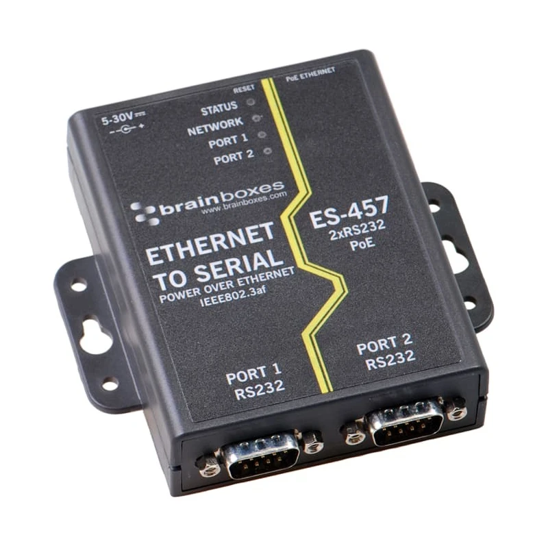 Brainboxes Device Server Serial Device Server 2 Ports 1 Mbps Baud Rate 5 to 30 V dc ES-457