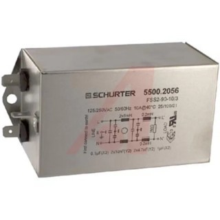 Schurter IEC Filter Screw Mount 250V 10A Quick Connect Terminal 5500.2056