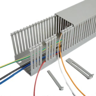 Betaduct Metric Grey PVC Cable Trunking Open Slot W25mm x D60mm x L2m 