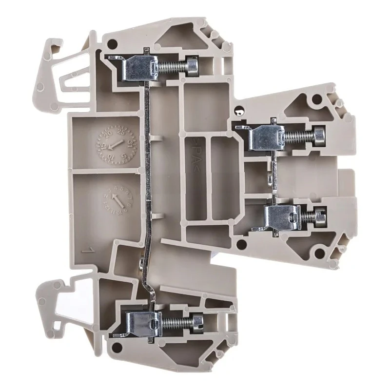 RS PRO Double Level Terminal Block Beige 2.5mm² 2-Level Screw Termination 800V 24A 878-7471